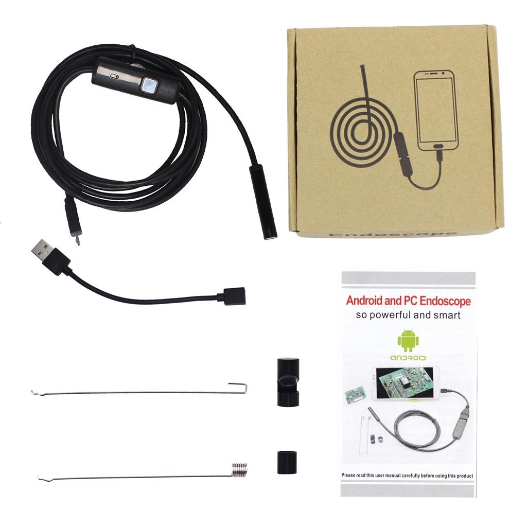 Waterproof Borescope Soft Wire Camera 0.3MP Repair Inspection 7mm 2m