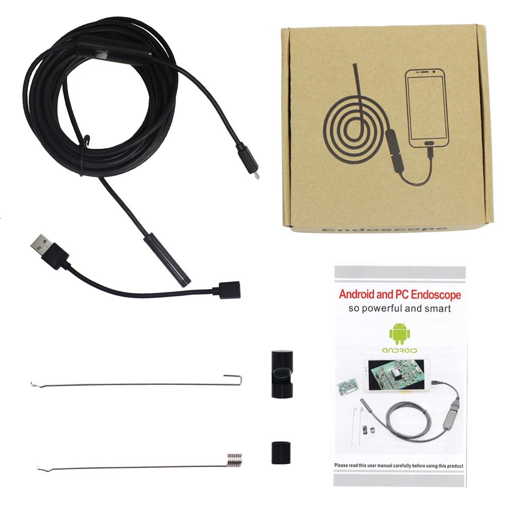 Waterproof Borescope Soft Wire Camera 0.3MP Repair Inspection 7mm 5m