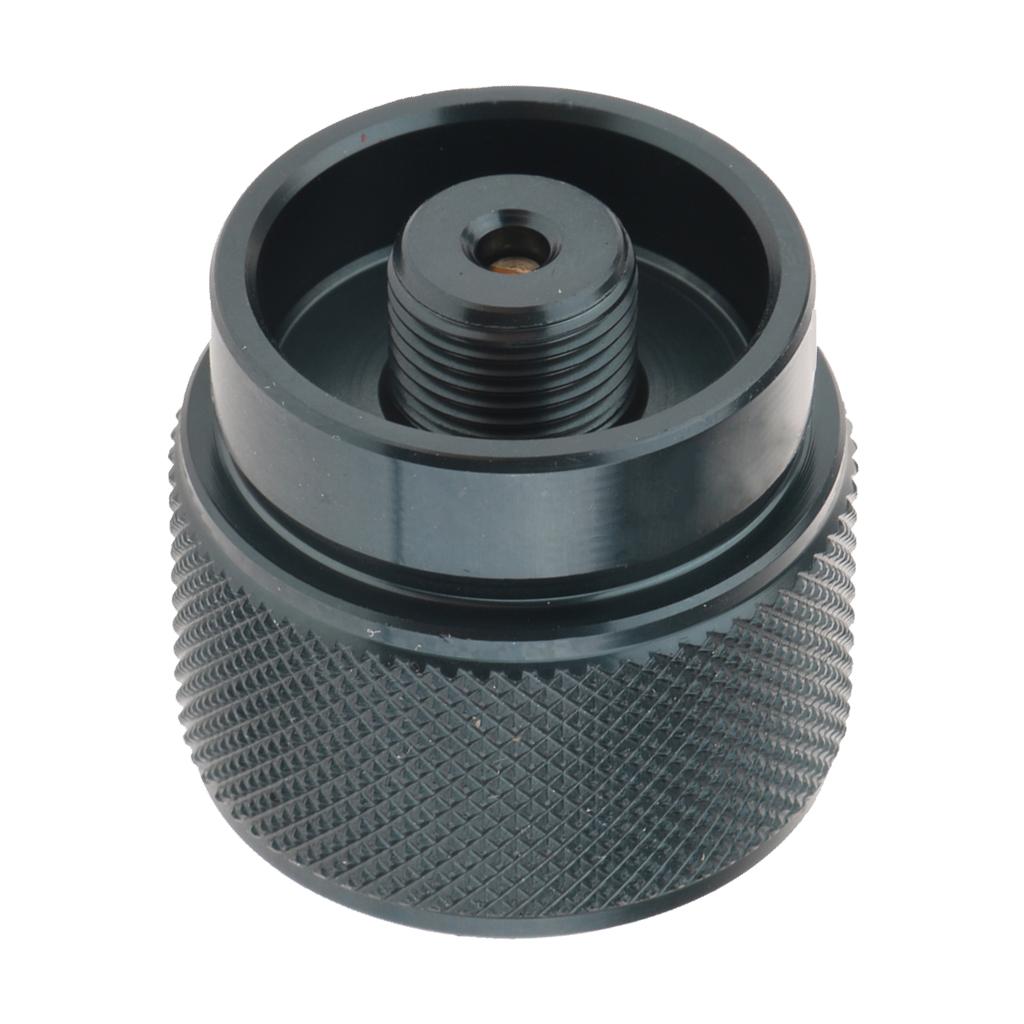 Camping Stove Adapter 1LB Small Gas Tank Input and Lindal Valve EN417 Output