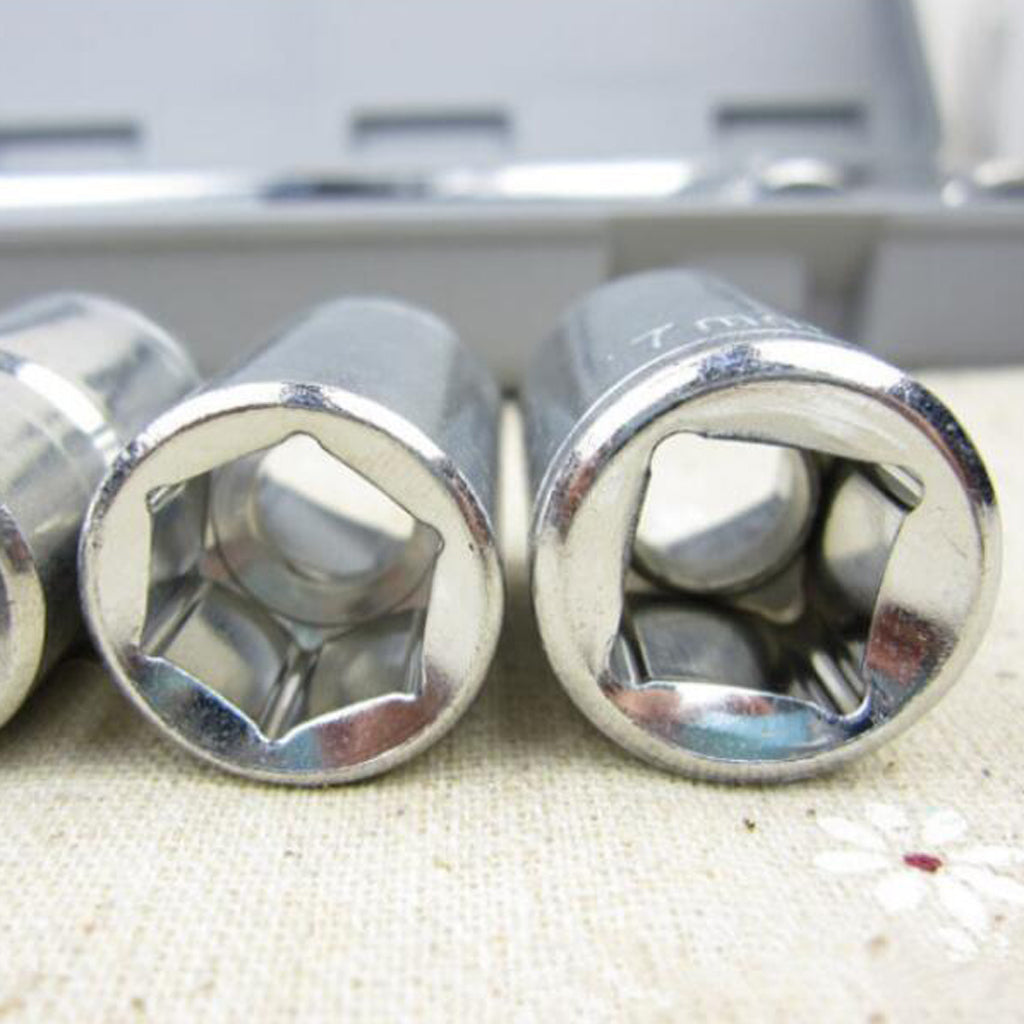 10pcs Automobile Motorcycle Repairing Tool Case Socket Wrench Set