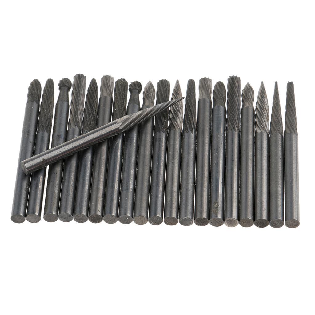 20pc HSS Router Bits Wood Cutter Milling Fits Rotary Tool