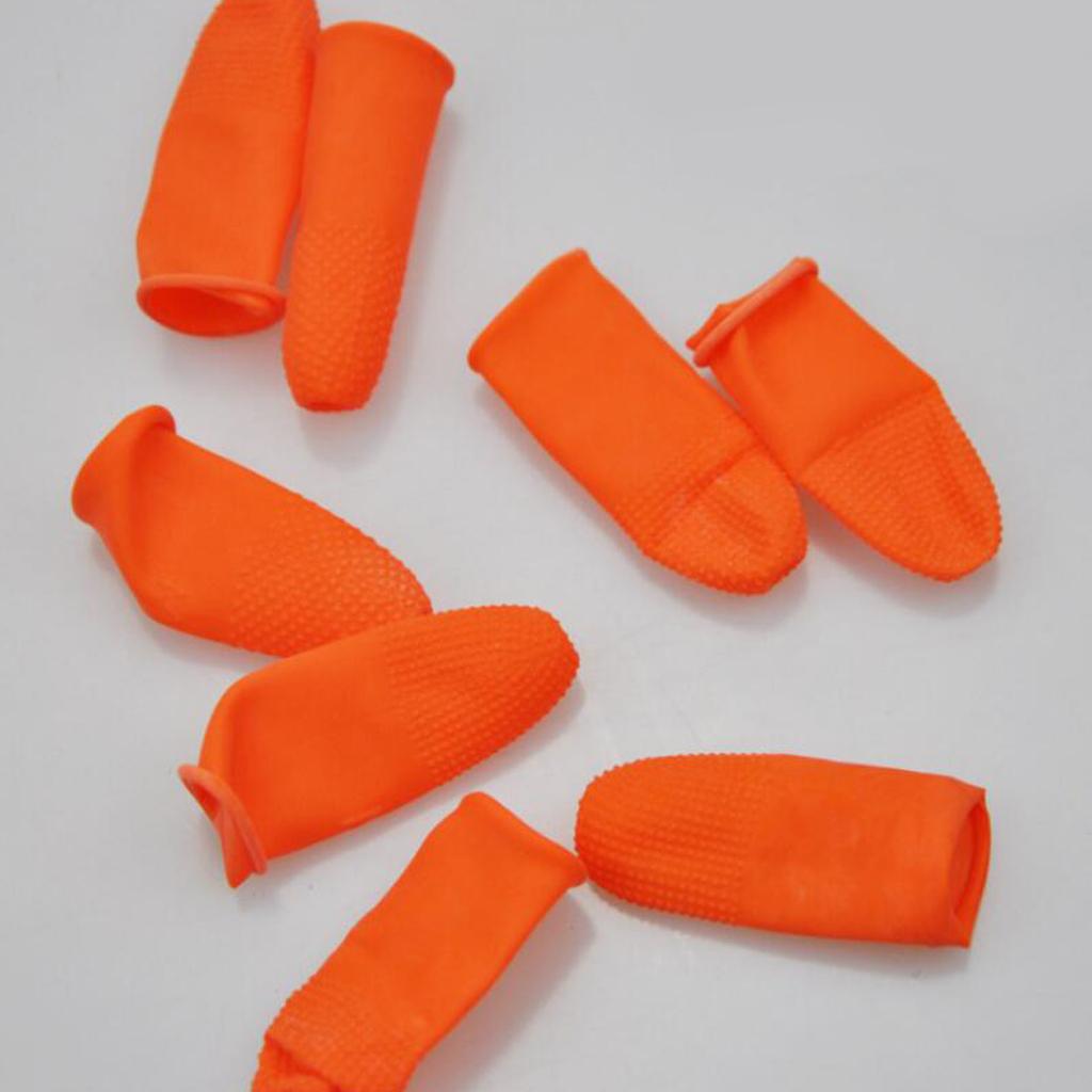 100Pieces Disposable Latex Non-Slip Fingertips Gloves Set 0.7inch dia