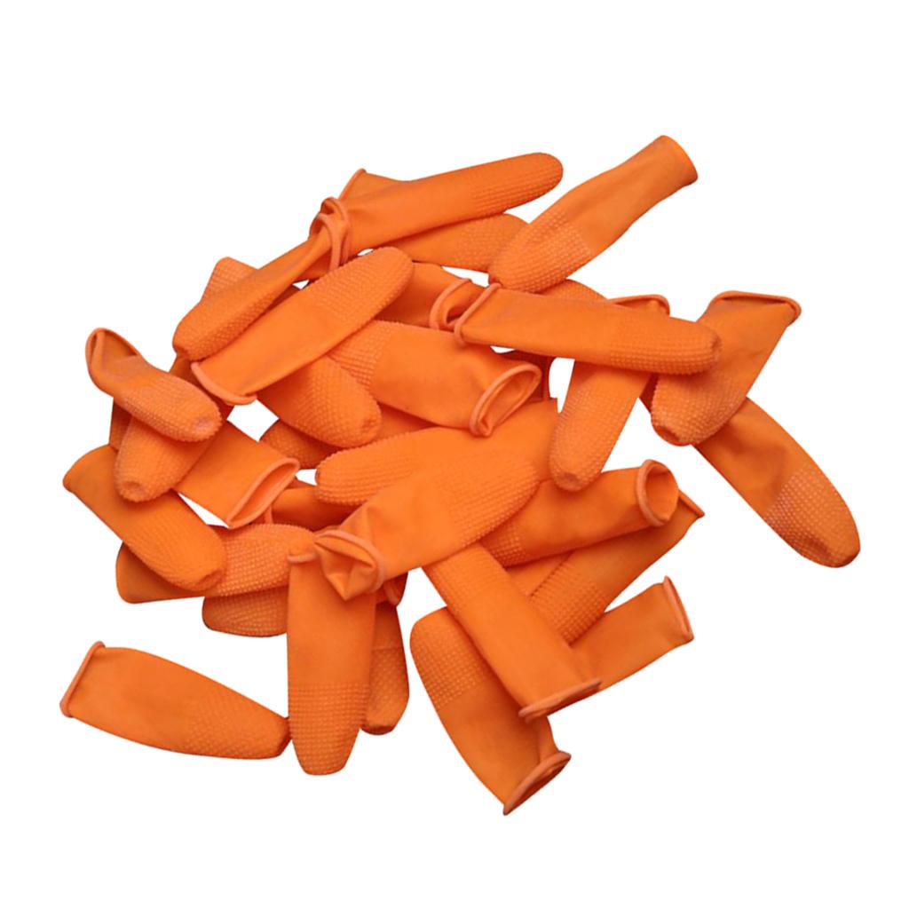 100Pieces Disposable Latex Non-Slip Fingertips Gloves Set 0.7inch dia