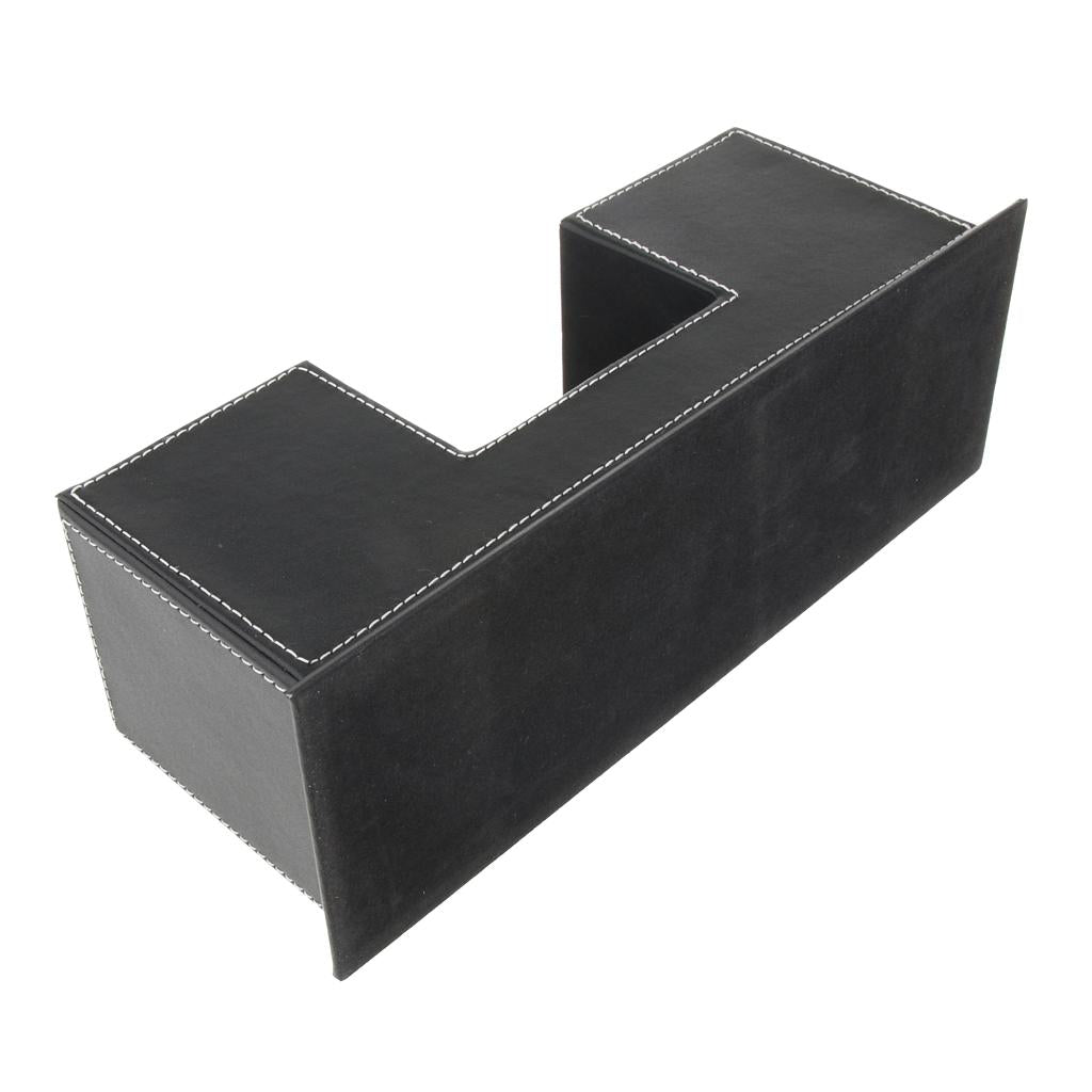 Artificial Leather Office Desktop Pen Pencil Holder Storage Organizer Black