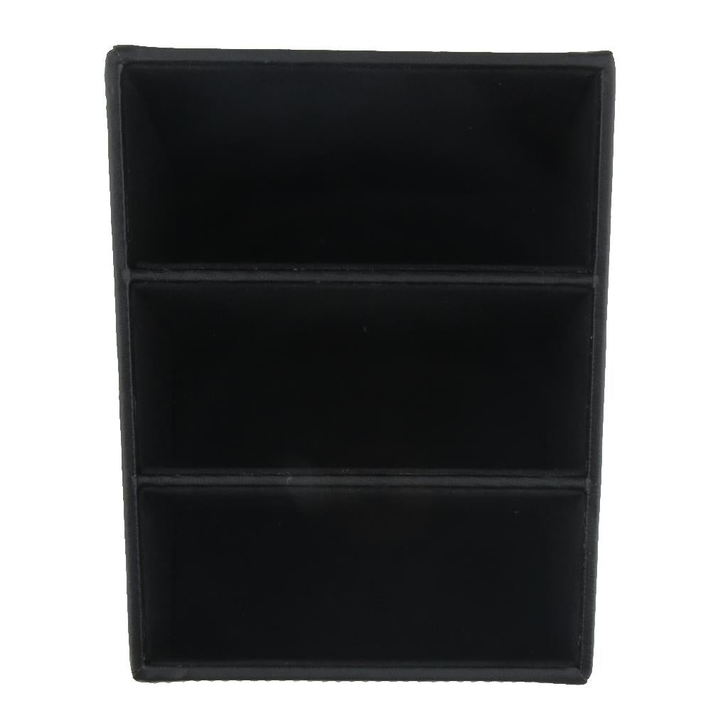 Artificial Leather Office Desktop Storage Holder Box Organizer Black