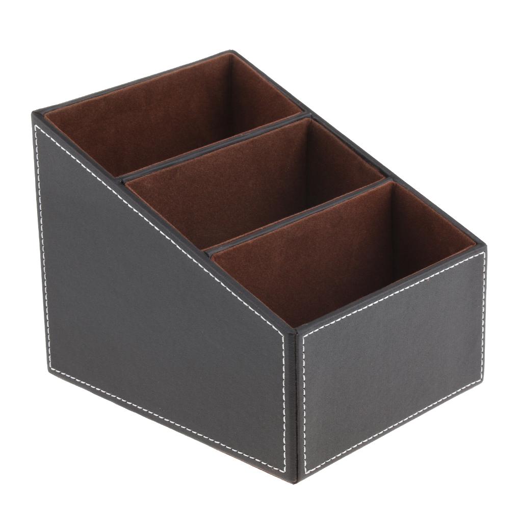 Artificial Leather Office Desktop Storage Holder Box Organizer Coffee