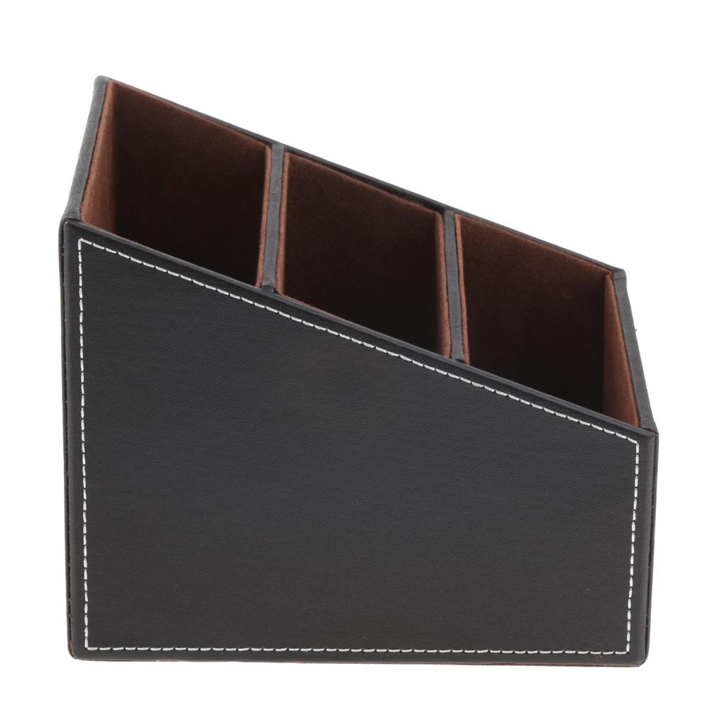 Artificial Leather Office Desktop Storage Holder Box Organizer Coffee