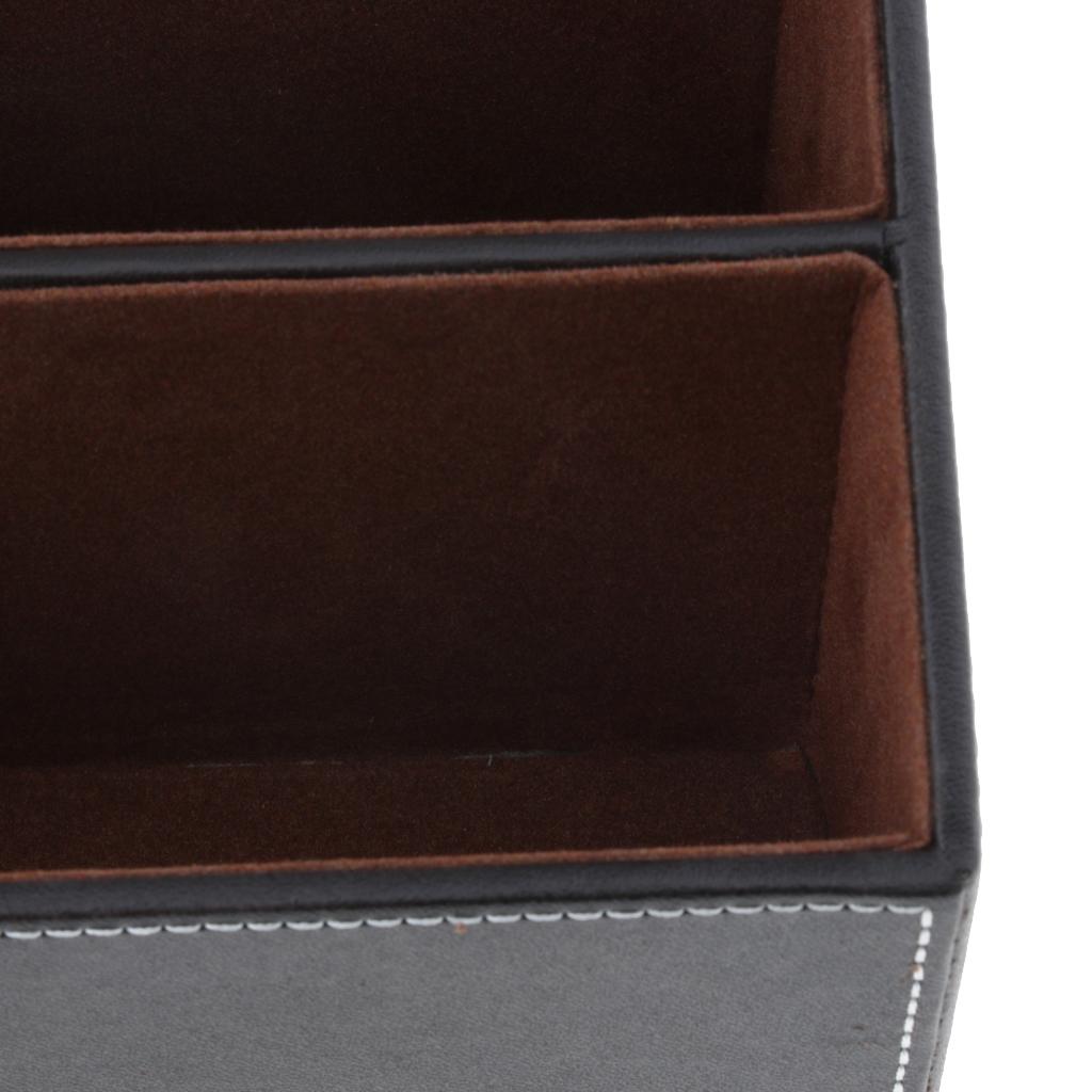 Artificial Leather Office Desktop Storage Holder Box Organizer Coffee