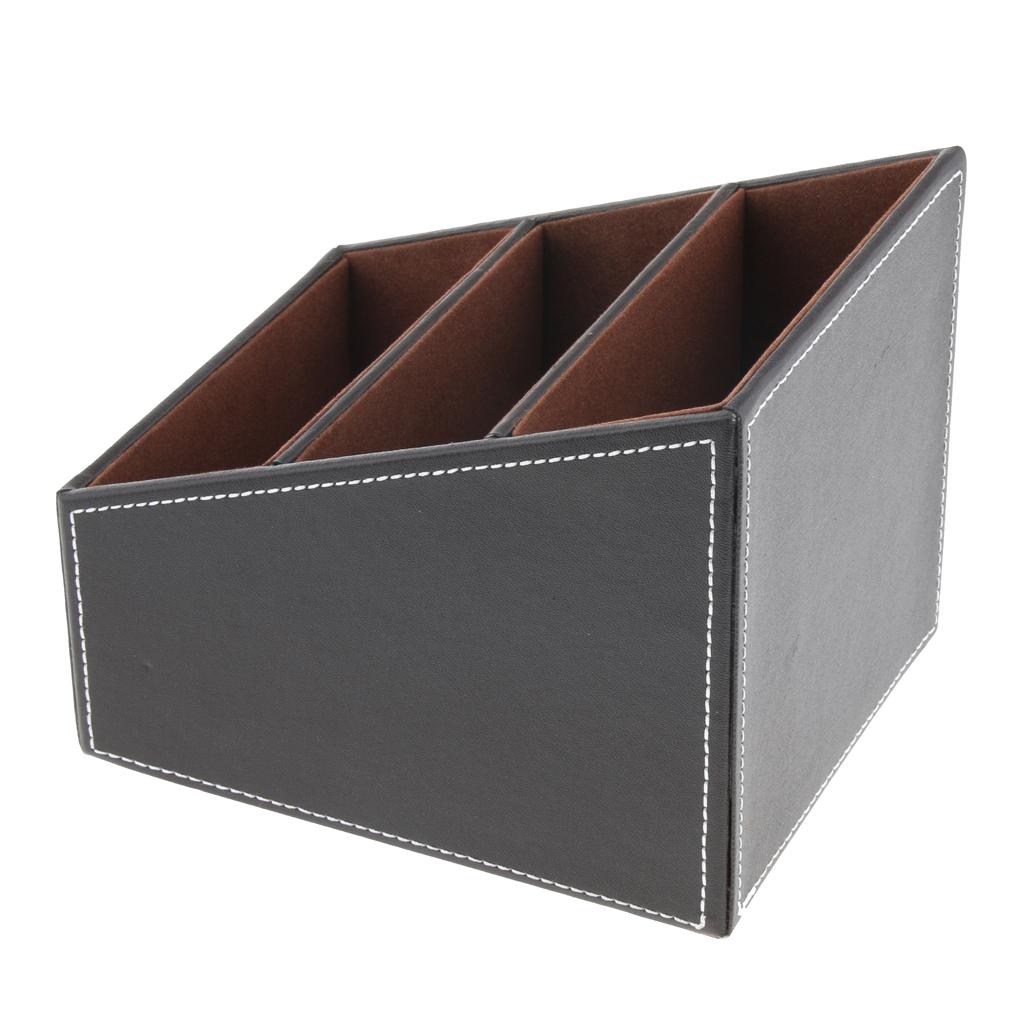 Artificial Leather Office Desktop Storage Holder Box Organizer Coffee