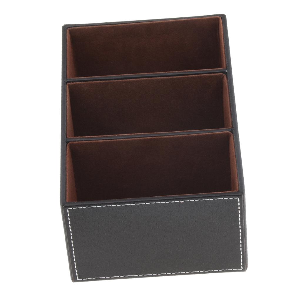 Artificial Leather Office Desktop Storage Holder Box Organizer Coffee