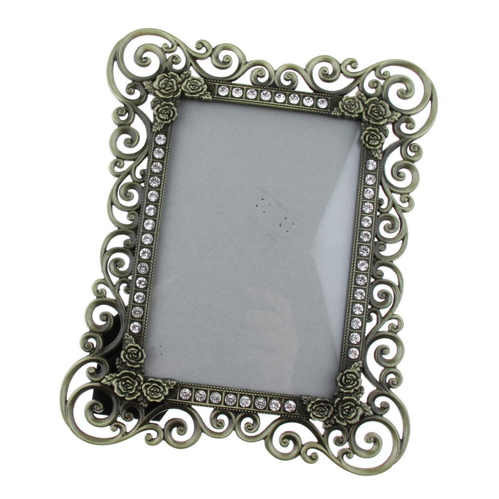 European Vintage Retro Style Bronze/Tin Alloy Photo/Picture Frame 5*7 inch, Tabletop Horizontally or Vertically