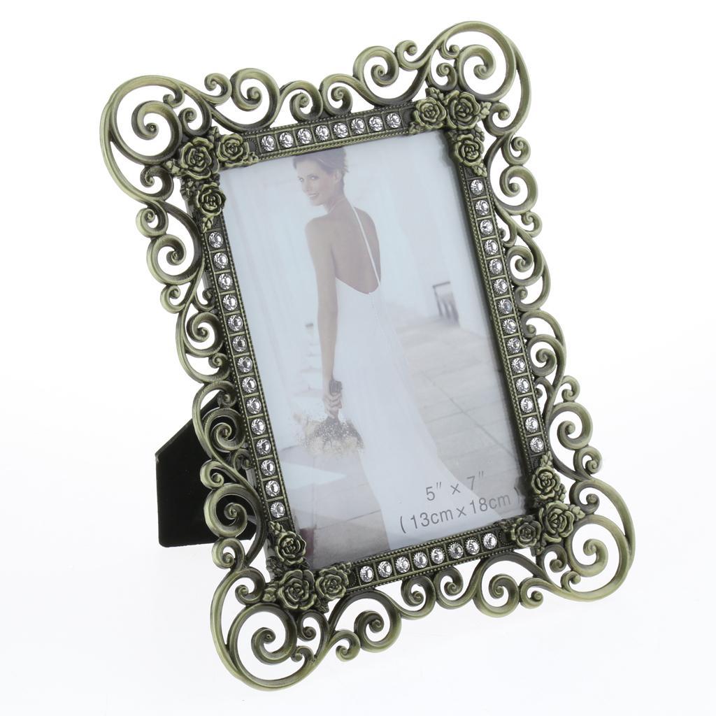 European Vintage Retro Style Bronze/Tin Alloy Photo/Picture Frame 5*7 inch, Tabletop Horizontally or Vertically