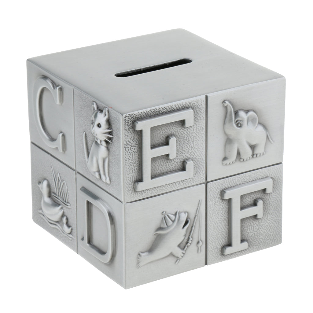 Modern Cube Metal Piggy Bank Money Box Creative Gift Home Decoration