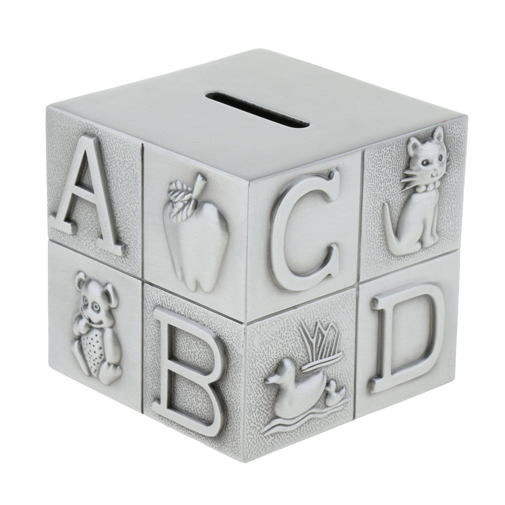 Modern Cube Metal Piggy Bank Money Box Creative Gift Home Decoration