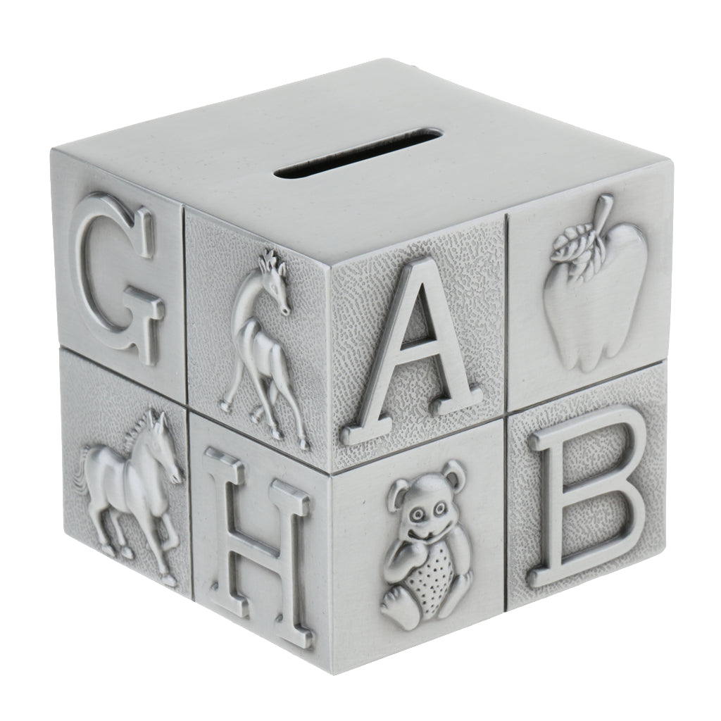 Modern Cube Metal Piggy Bank Money Box Creative Gift Home Decoration