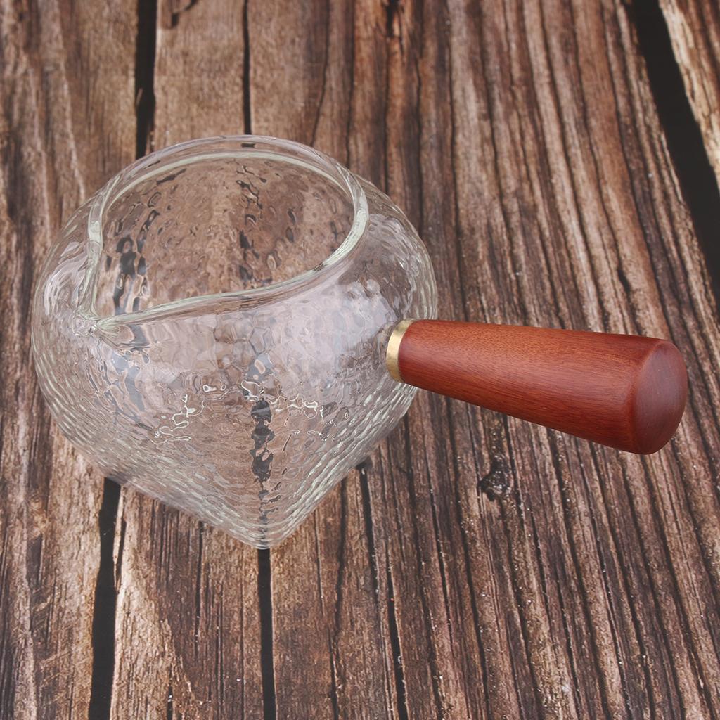 Borosilicate Glass Small Teapot with Wooden Handle Heat Resistant Tea Pot