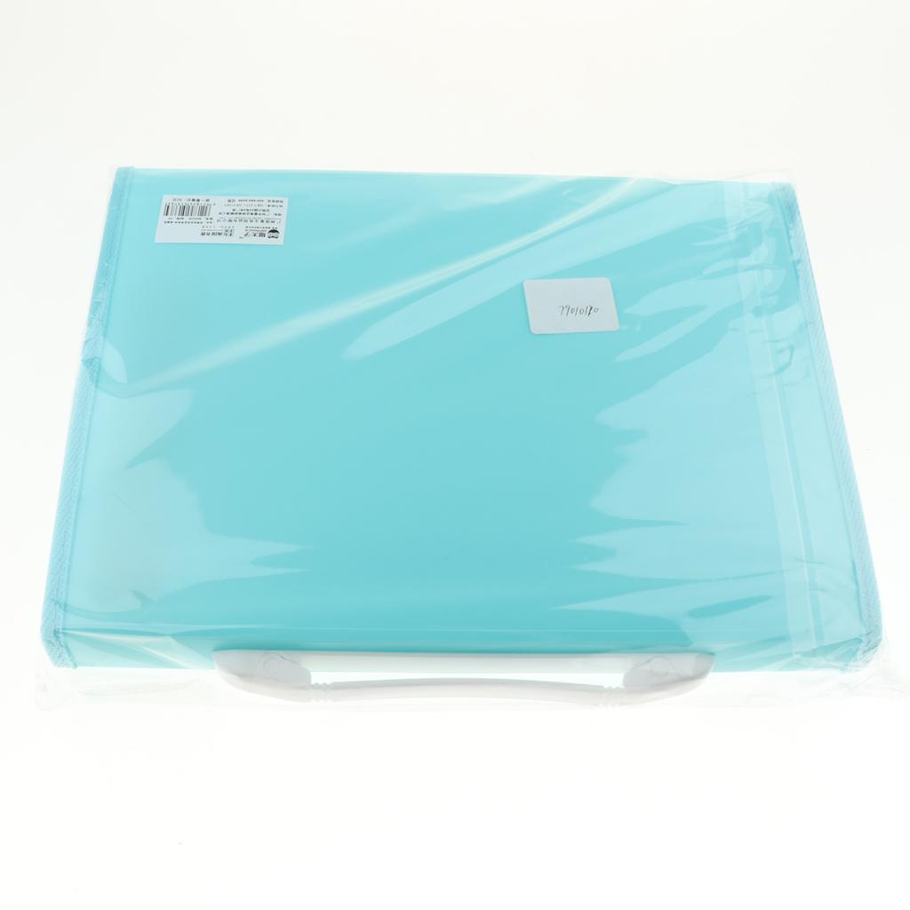 Plastic Expanding A4 File Folder Document Organiser 13 Pockets Office Case Blue