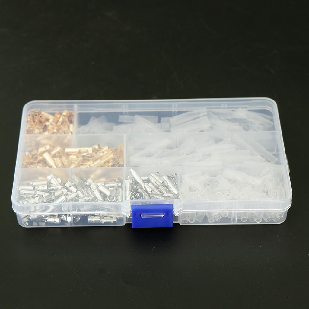 100 Sets 3.9mm Male & Female Wire Terminals Connectors With Covers