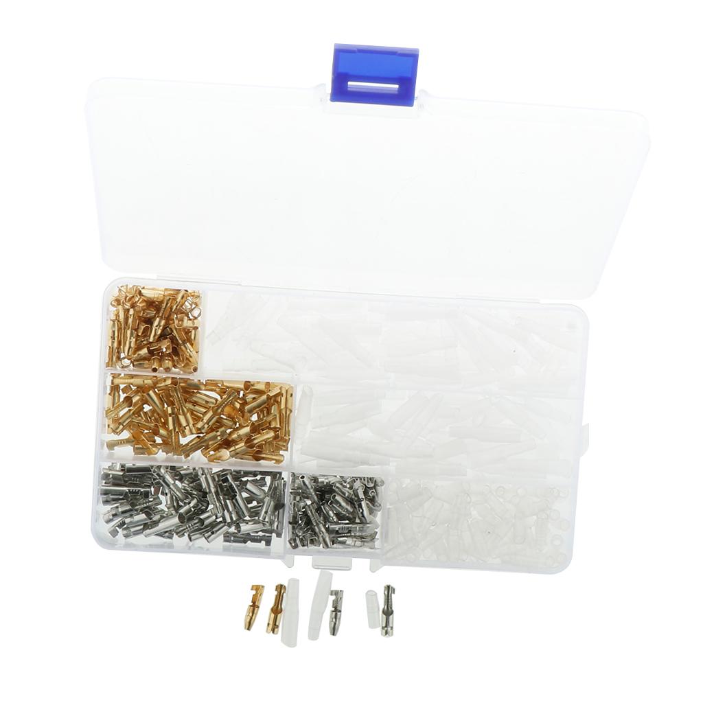 100 Sets 3.9mm Male & Female Wire Terminals Connectors With Covers