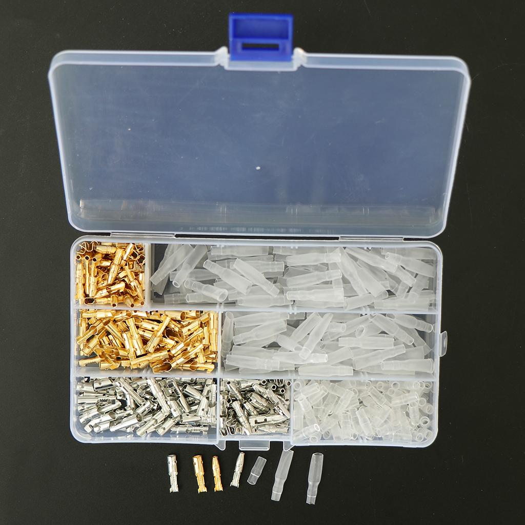 100 Sets 3.9mm Male & Female Wire Terminals Connectors With Covers