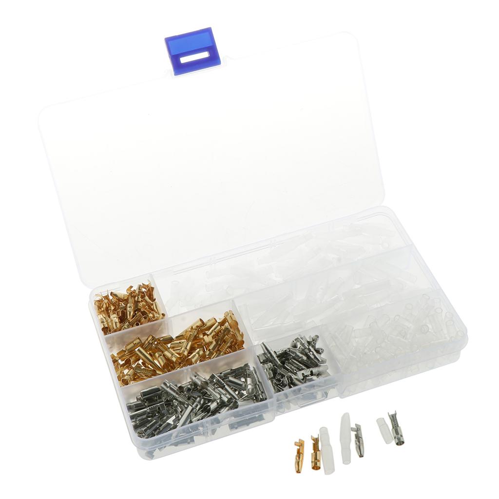 100 Sets 3.9mm Bullet Male & Female Wire Terminals Connectors With Covers