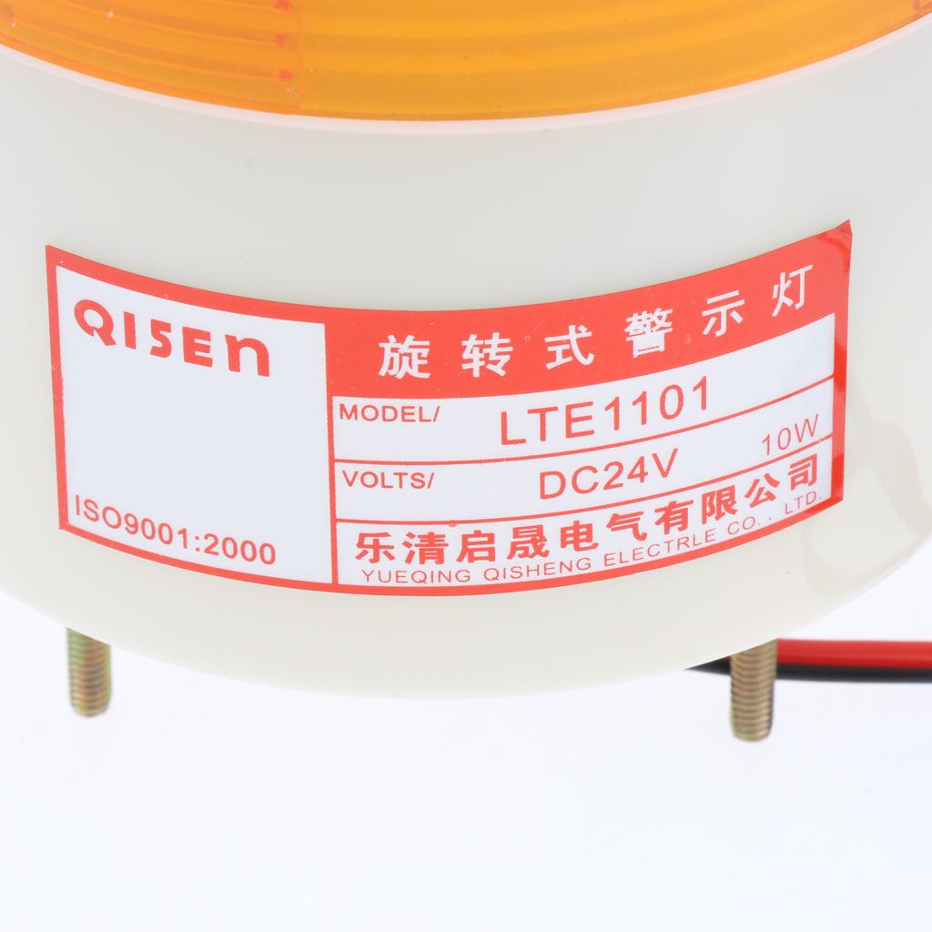 24V LED Rotating Strobe Warning Light Round Signal Beacon Flash Lamp Yellow