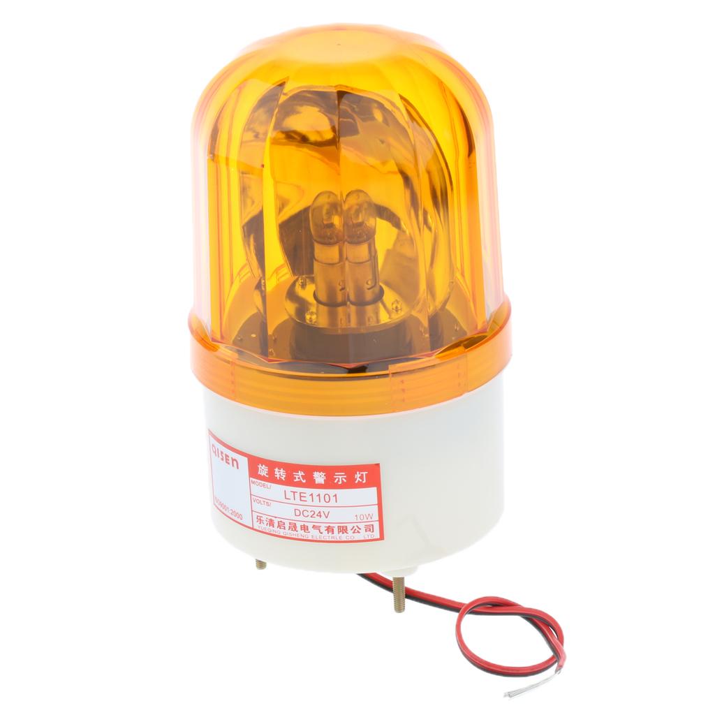 24V LED Rotating Strobe Warning Light Round Signal Beacon Flash Lamp Yellow