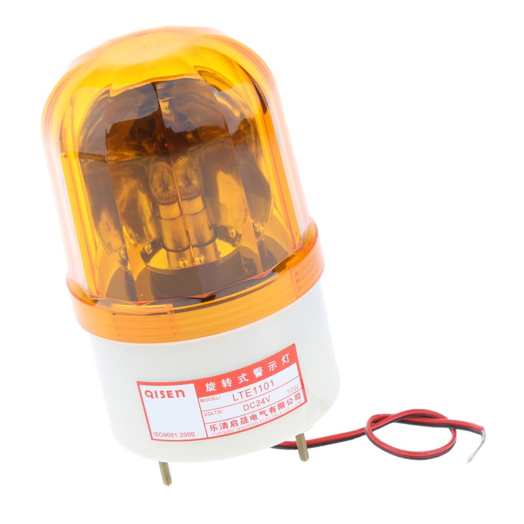 24V LED Rotating Strobe Warning Light Beacon Yellow