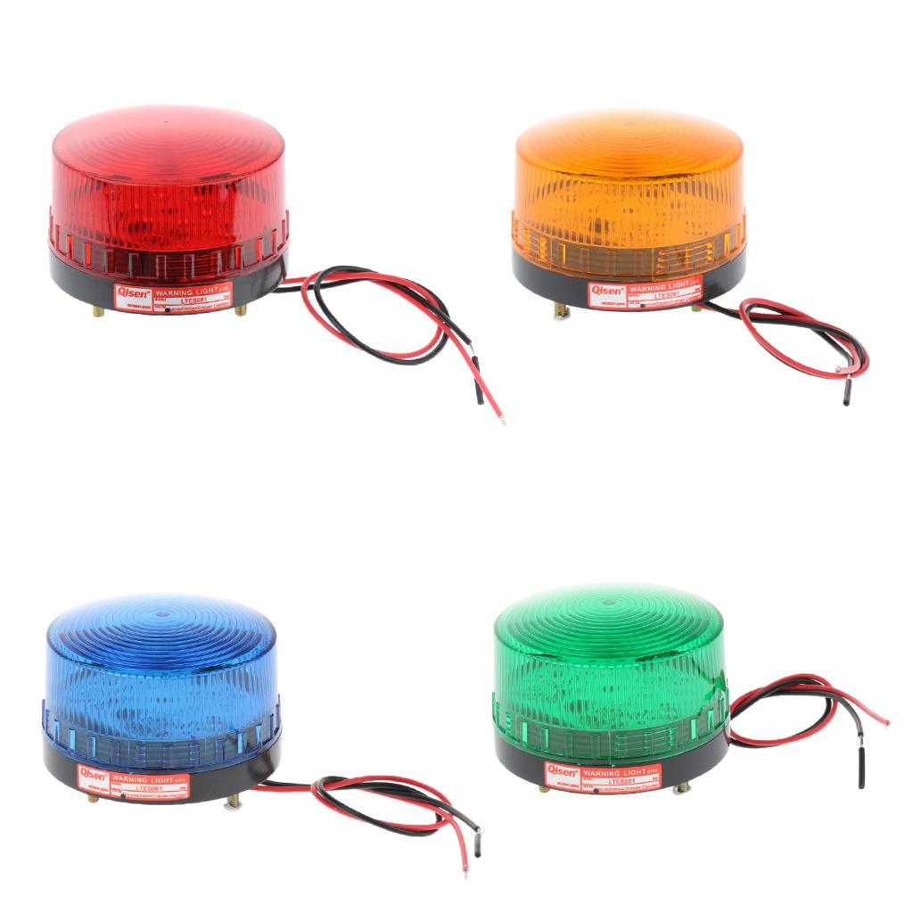 12V Flash Strobe / Always-On Warning Beacon Lights, Red