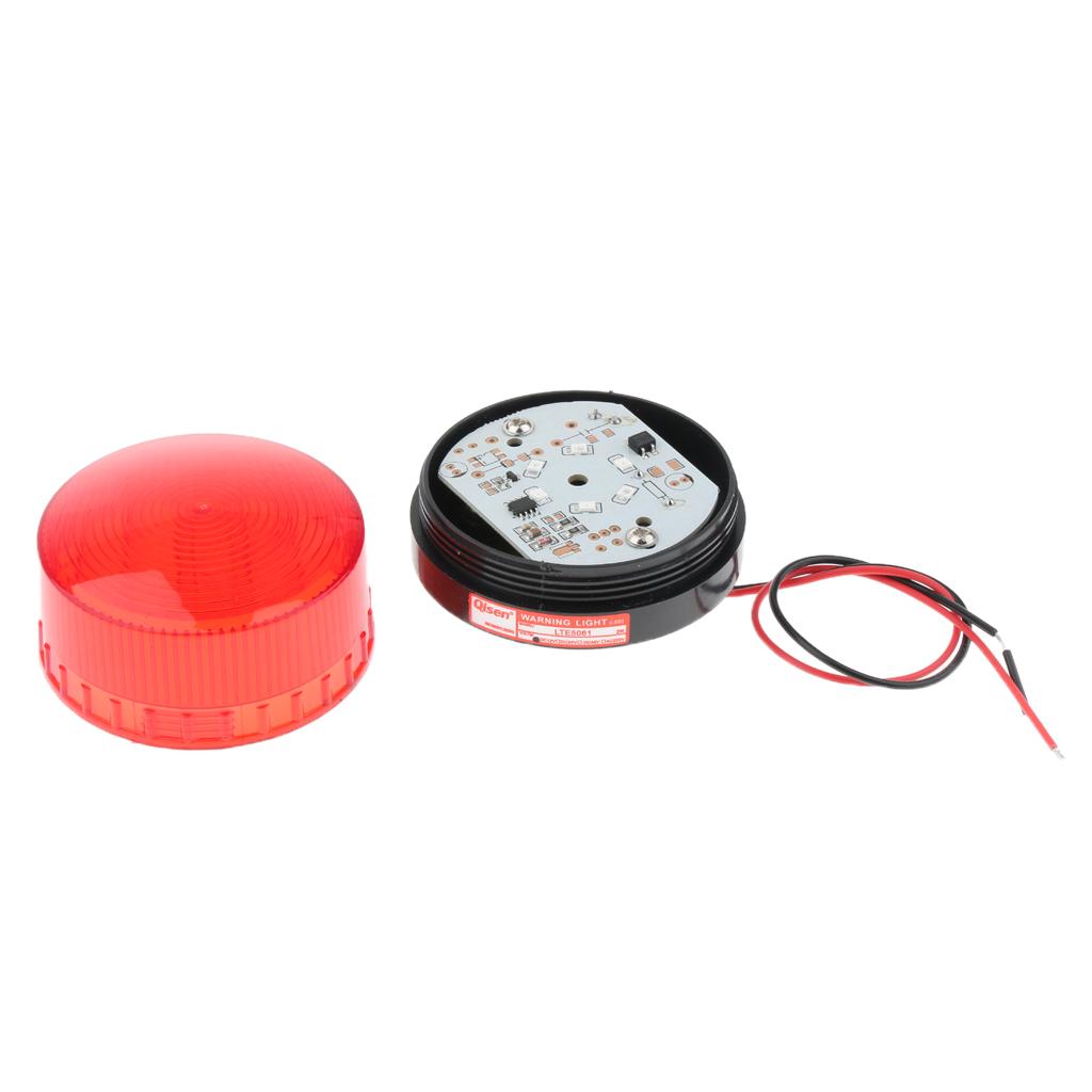 12V Flash Strobe / Always-On Warning Beacon Lights, Red