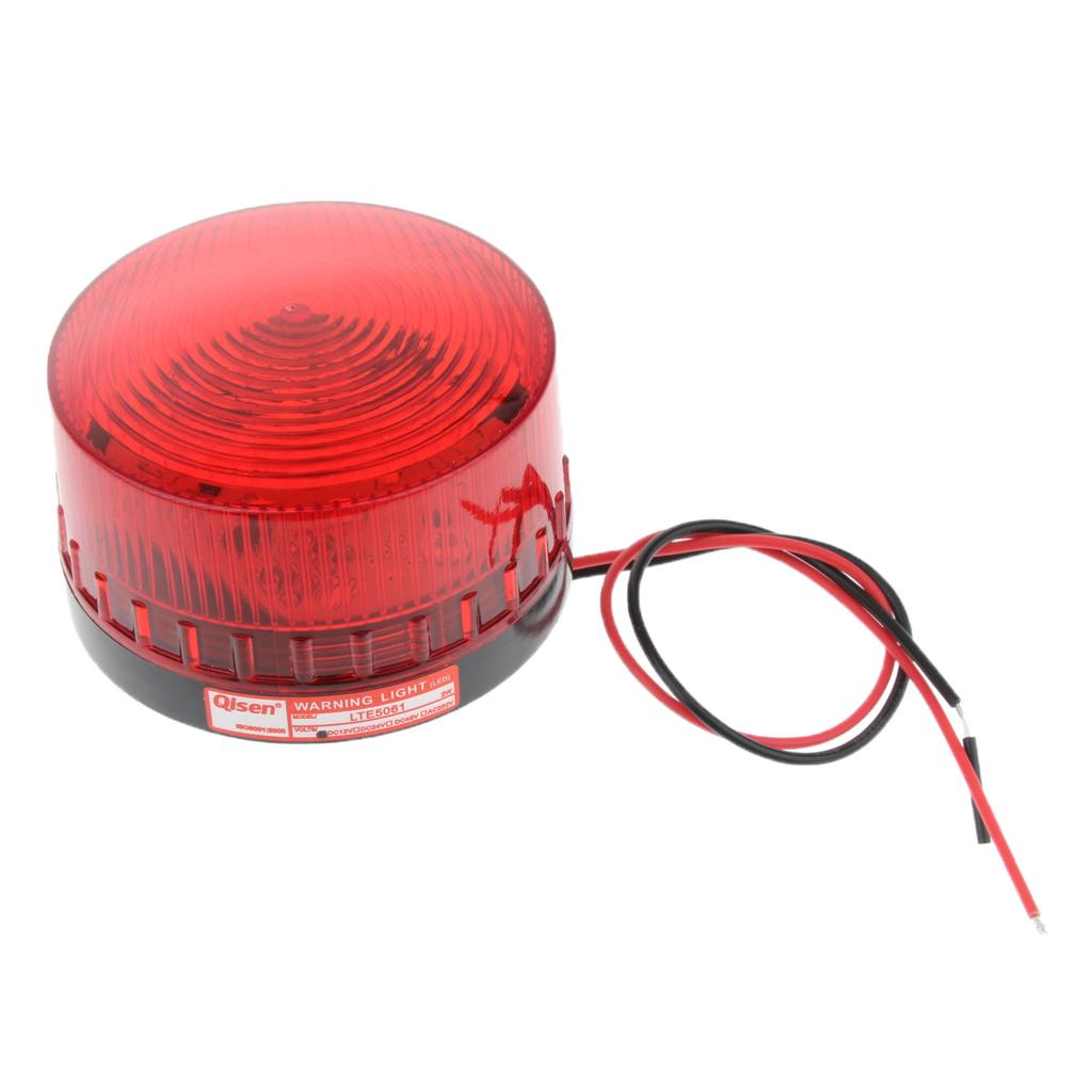 12V Flash Strobe / Always-On Warning Beacon Lights, Red