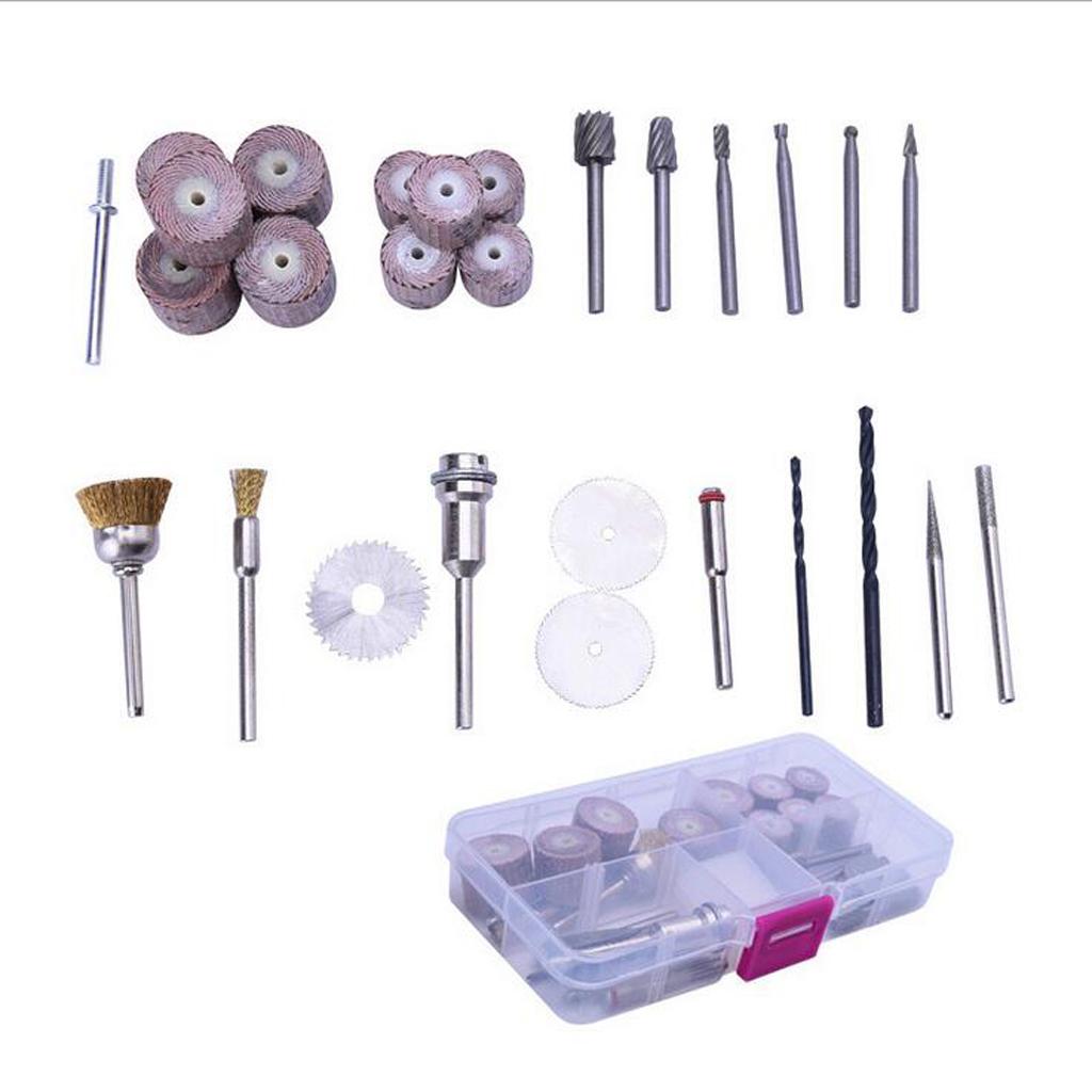 25PCS Woodwork Rotary Tool Accessory Kit for Carving Grinding 1/8 Inch Shank