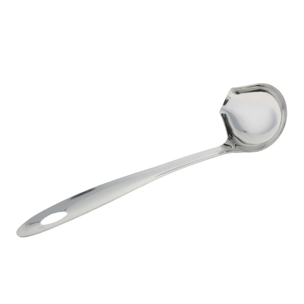 Stainless Steel Soup Spoon with Duck Mouth Kitchen Filter Tool Soup Ladle