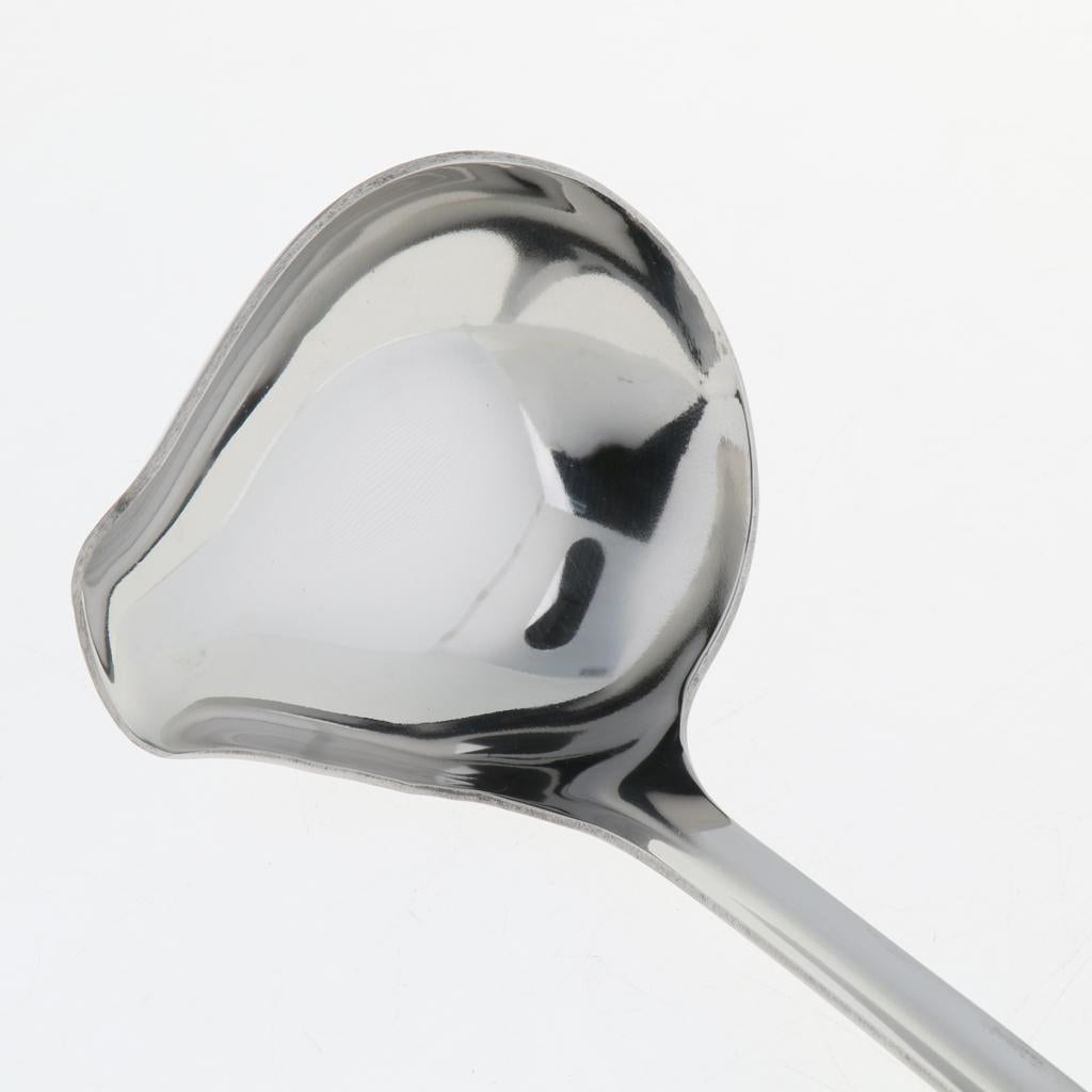 Stainless Steel Soup Spoon with Duck Mouth Kitchen Filter Tool Soup Ladle