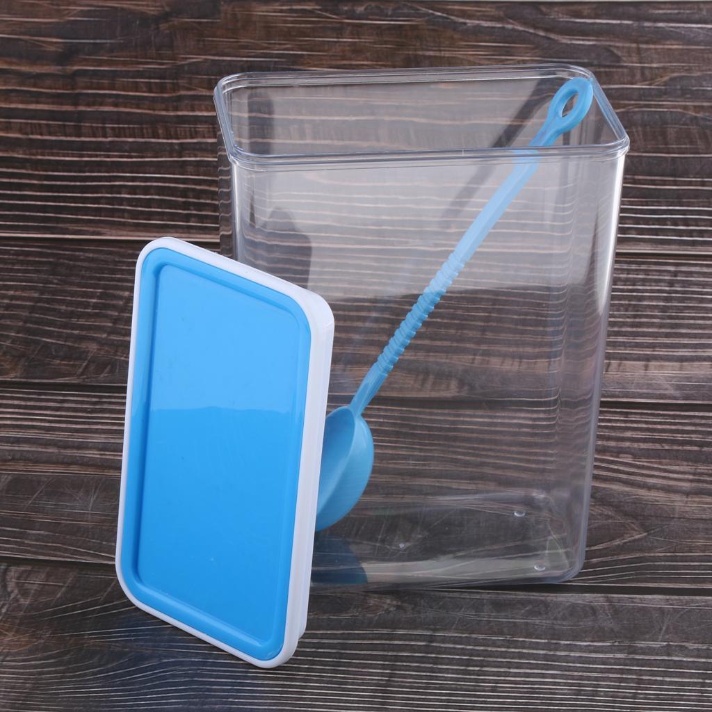 Large Square/Rectangle Sealed Airtight Food Storage Container Clear Blue