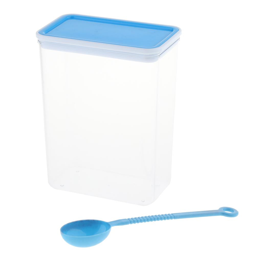 Large Square/Rectangle Sealed Airtight Food Storage Container Clear Blue