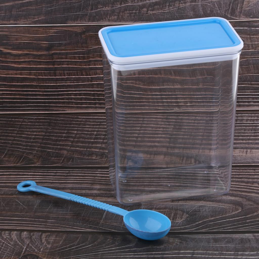 Large Square/Rectangle Sealed Airtight Food Storage Container Clear Blue