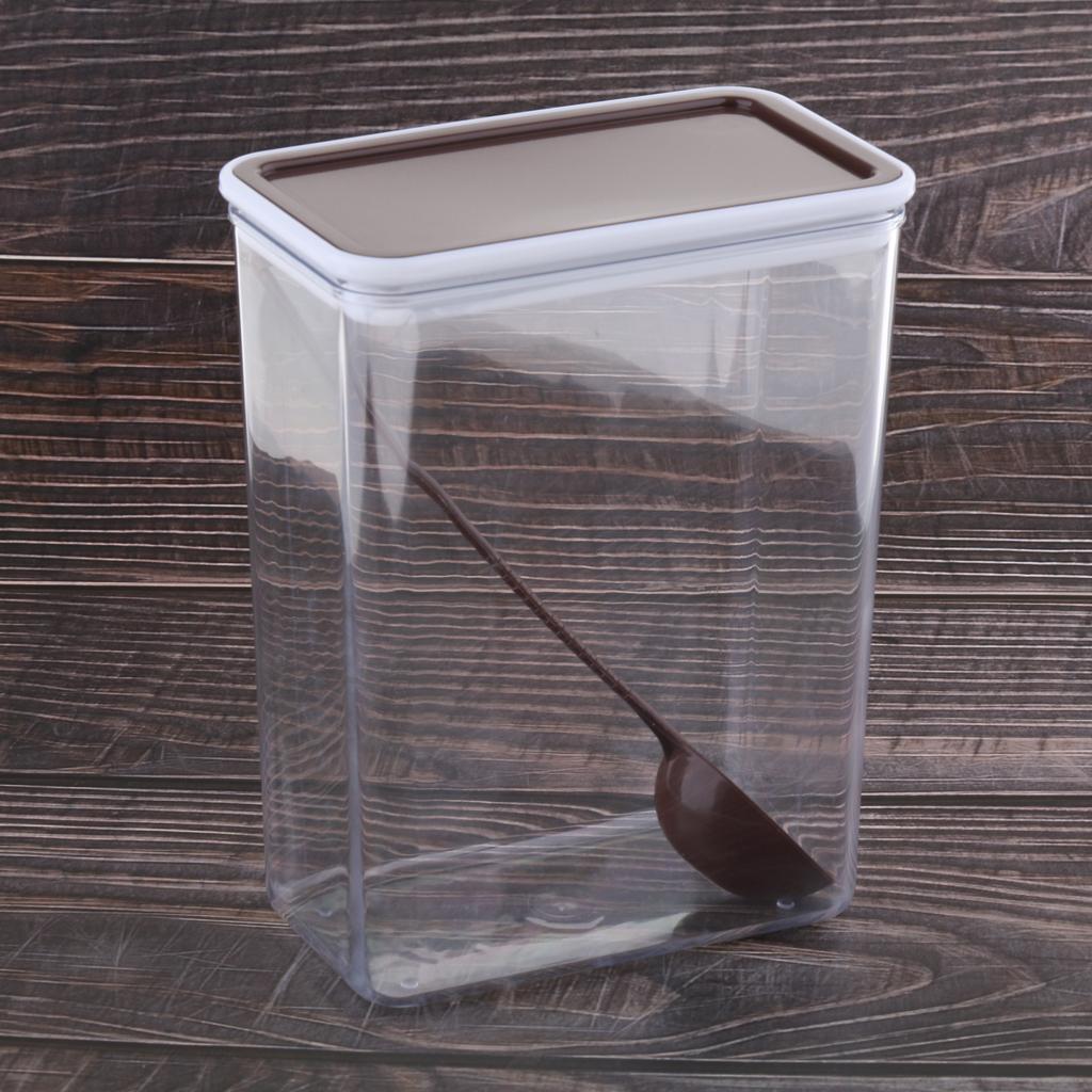 Large Square/Rectangle Sealed Airtight Food Storage Container Clear Brown