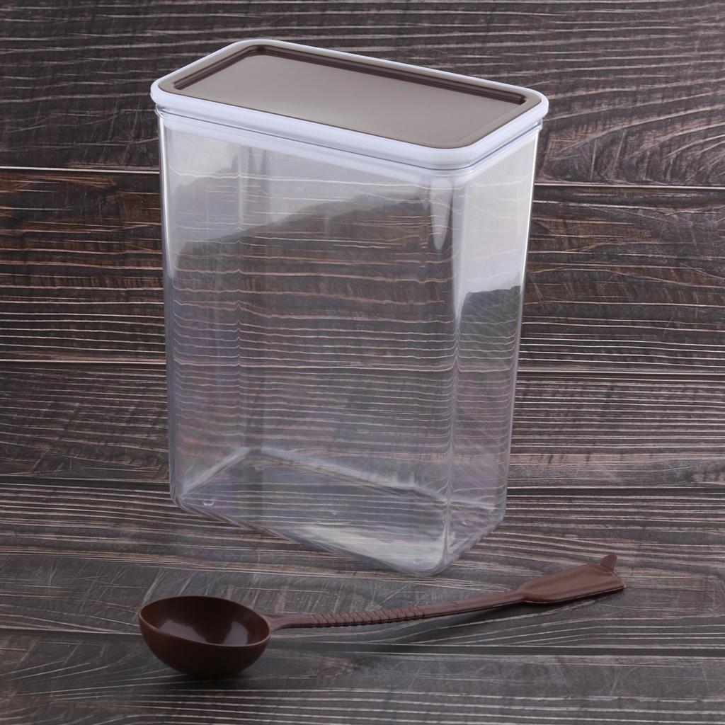 Large Square/Rectangle Sealed Airtight Food Storage Container Clear Brown