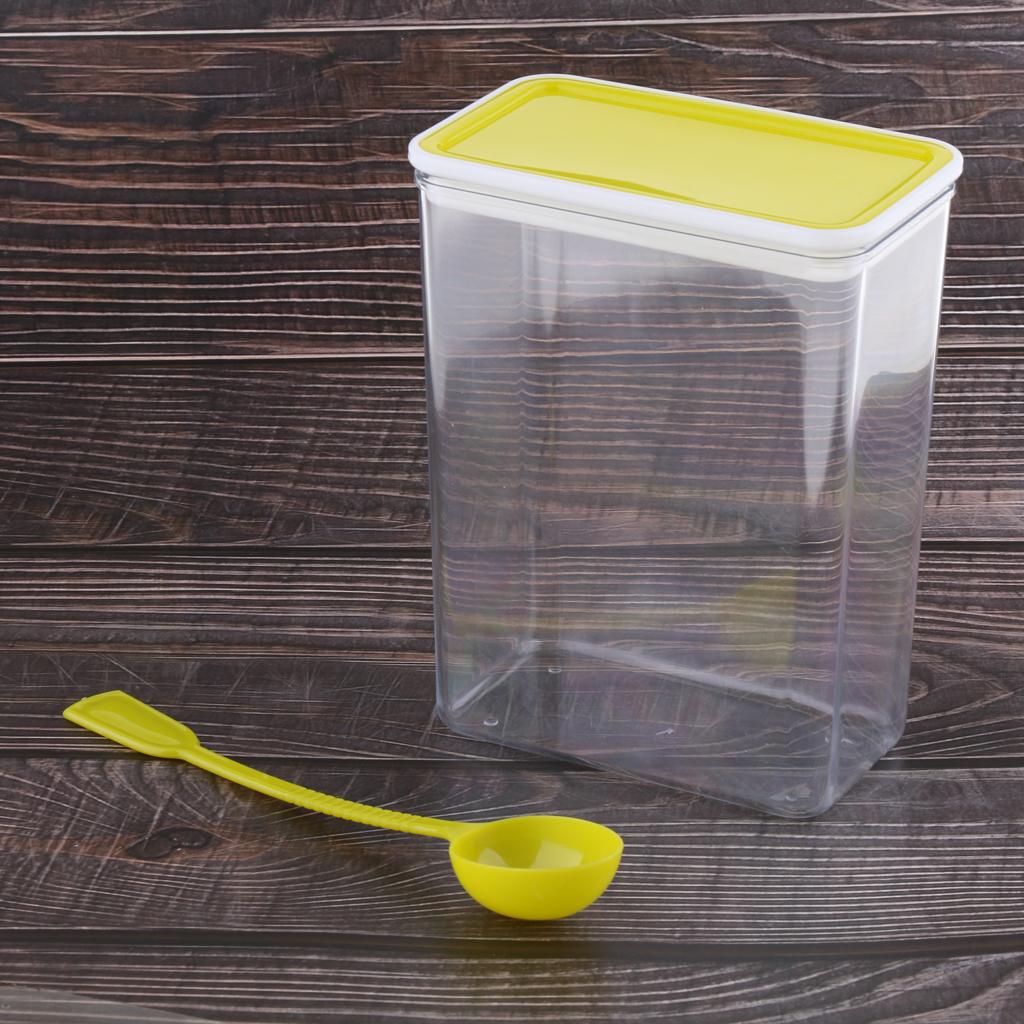 Large Square/Rectangle Sealed Airtight Food Storage Container Clear Yellow