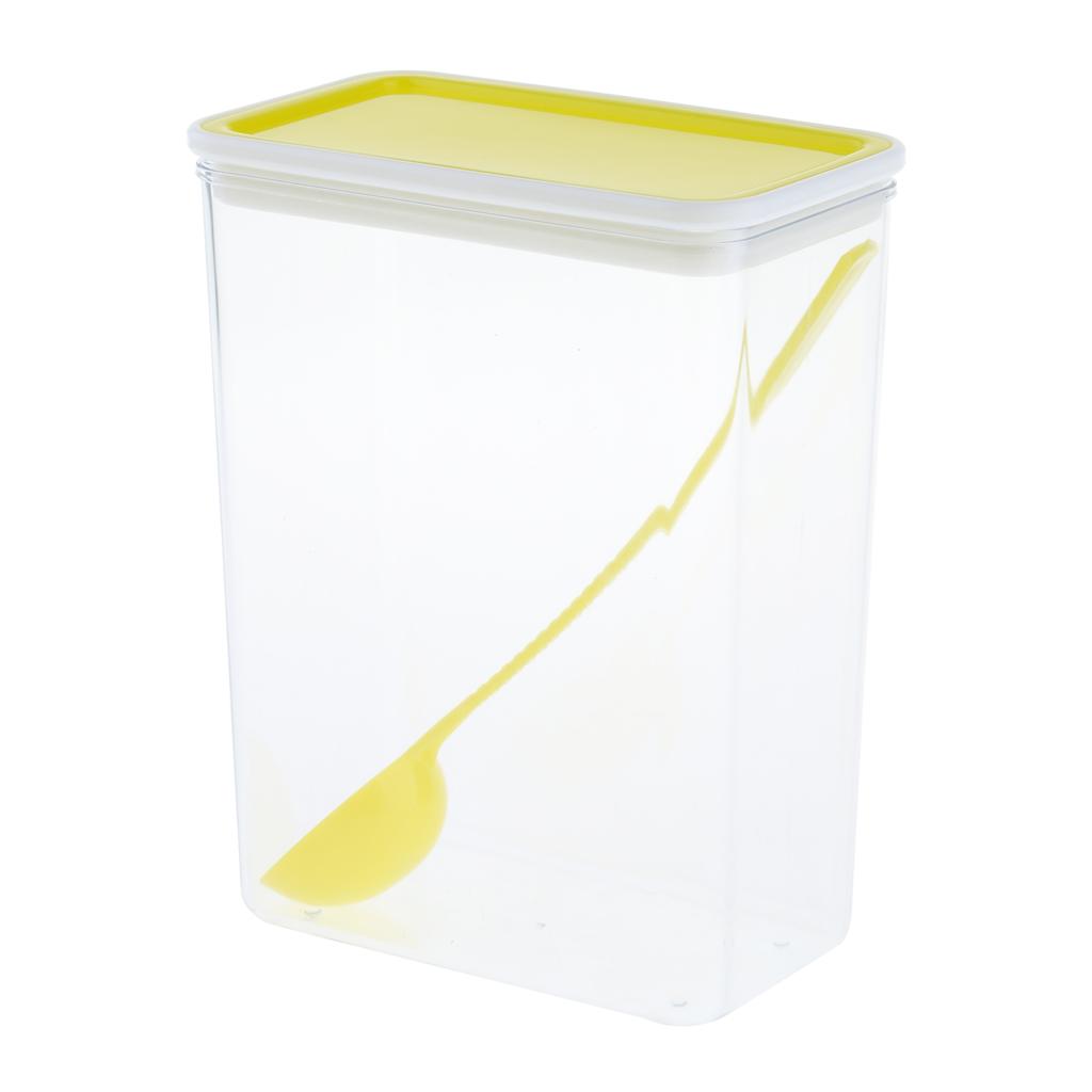 Large Square/Rectangle Sealed Airtight Food Storage Container Clear Yellow