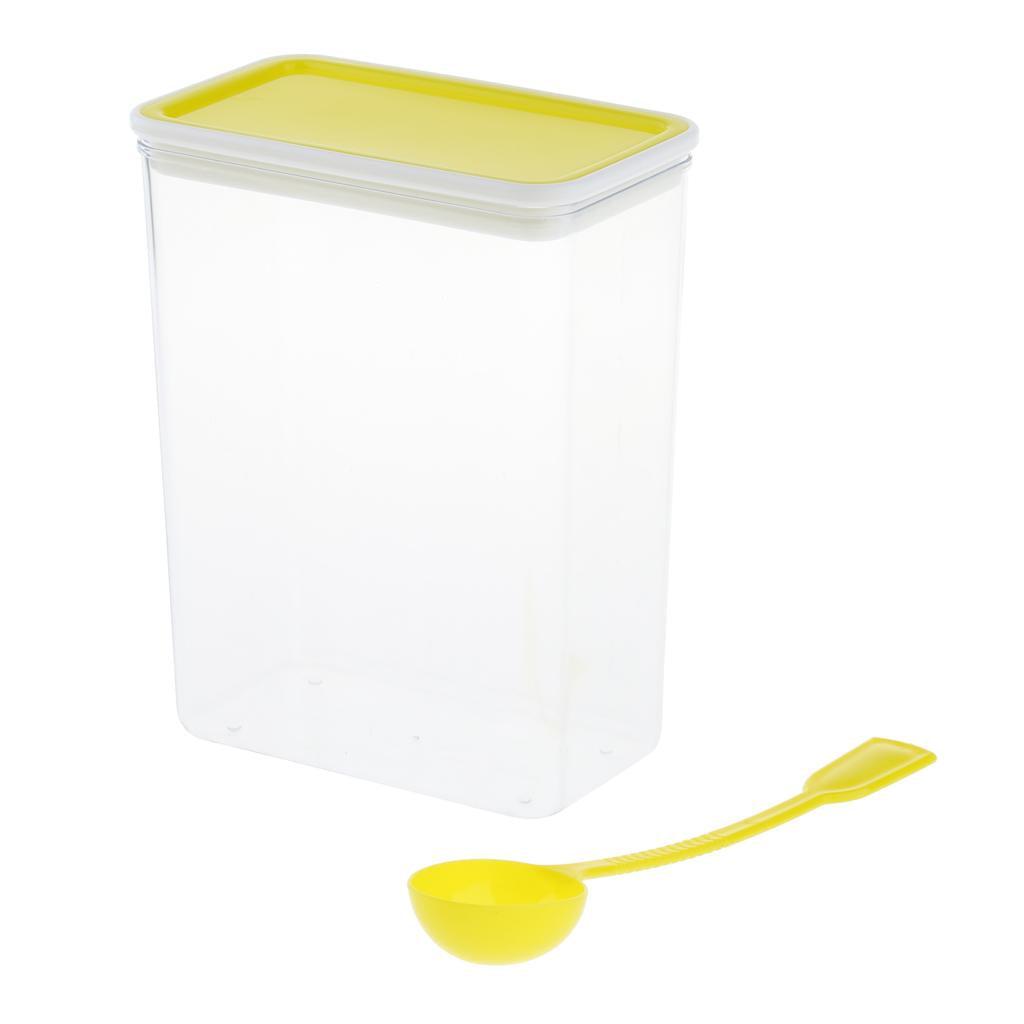 Large Square/Rectangle Sealed Airtight Food Storage Container Clear Yellow