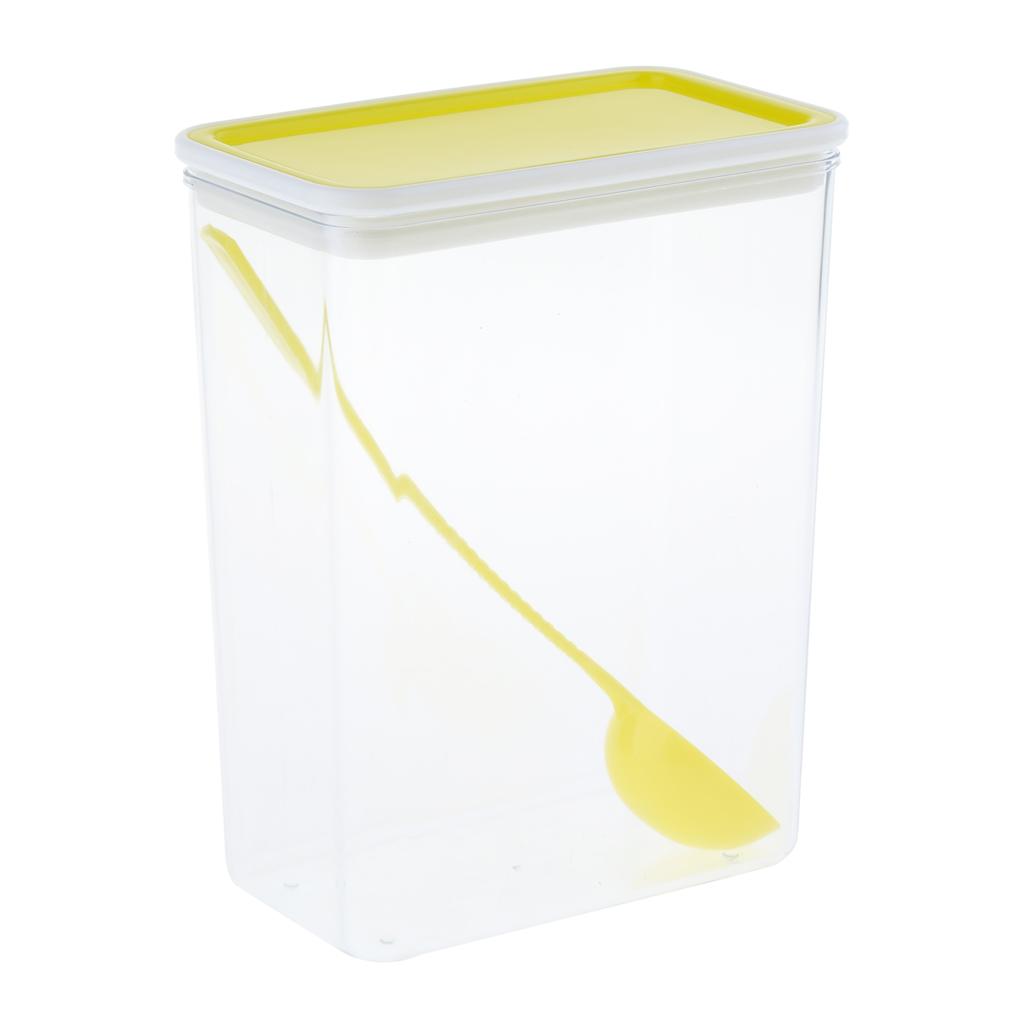 Large Square/Rectangle Sealed Airtight Food Storage Container Clear Yellow