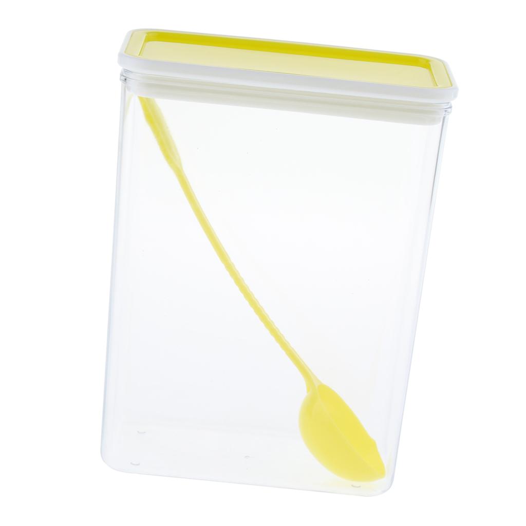 Large Square/Rectangle Sealed Airtight Food Storage Container Clear Yellow