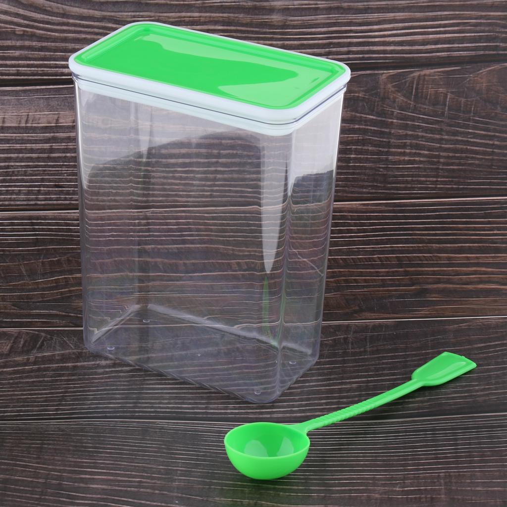 Large Square/Rectangle Sealed Airtight Food Storage Container Clear Green