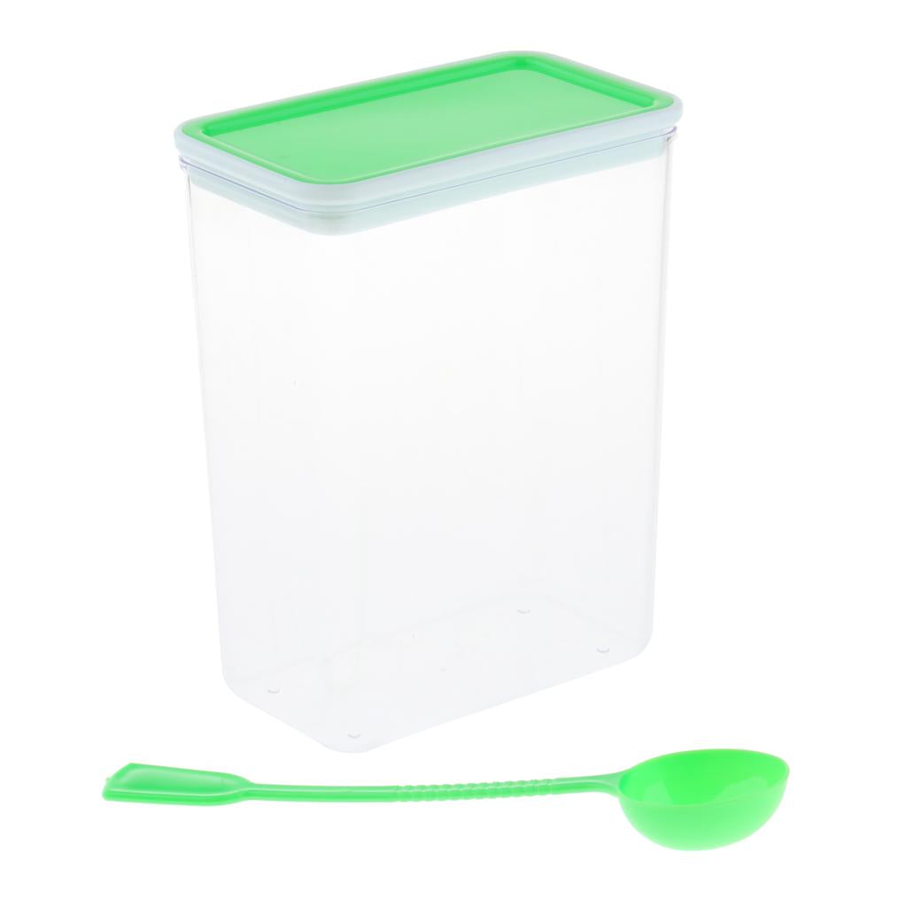 Large Square/Rectangle Sealed Airtight Food Storage Container Clear Green