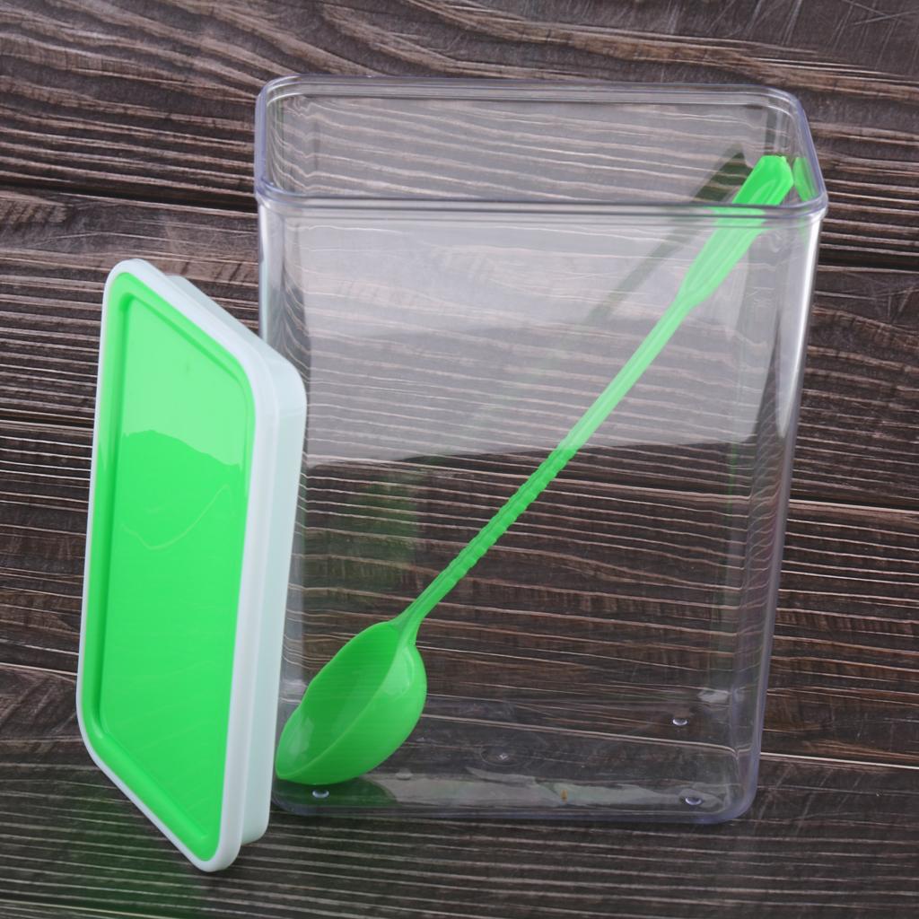 Large Square/Rectangle Sealed Airtight Food Storage Container Clear Green