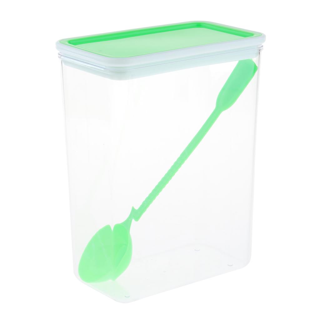 Large Square/Rectangle Sealed Airtight Food Storage Container Clear Green