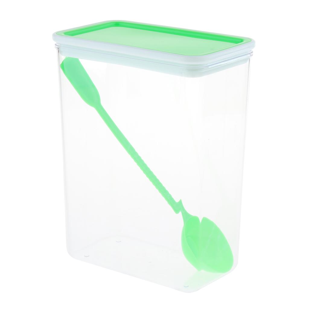 Large Square/Rectangle Sealed Airtight Food Storage Container Clear Green