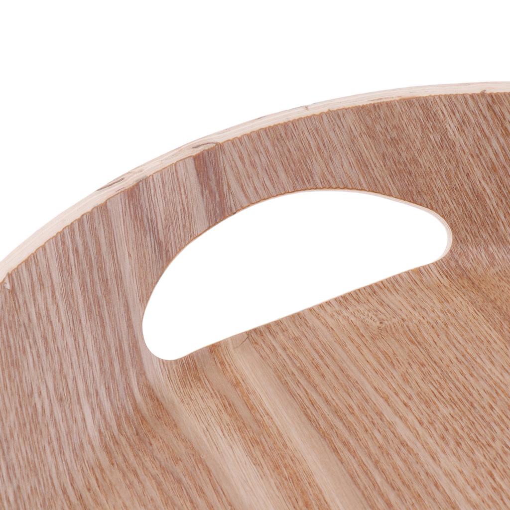 Round Wood Plate Serving Food Fruit Snack Best Tray Dish Salad Bowl Oval Wooden Plate Storage